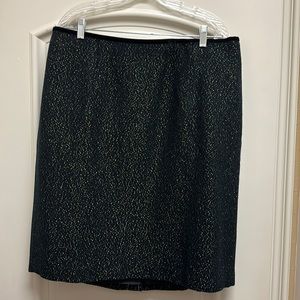 Talbots Black Pencil Skirt with Gold Accents